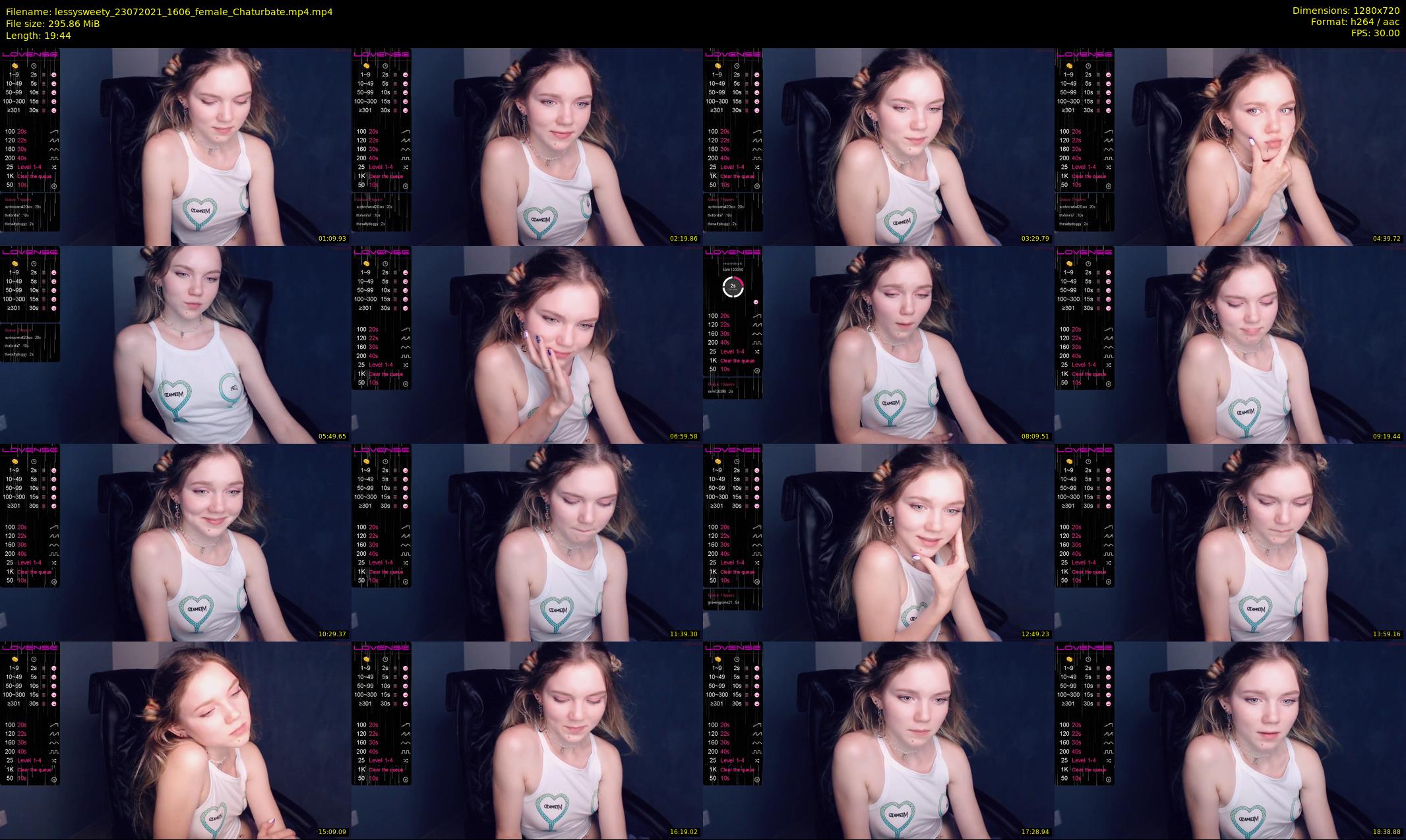 lessysweety — 20 minute Chaturbate female cam show recording, 720p, Jul 23, 2021