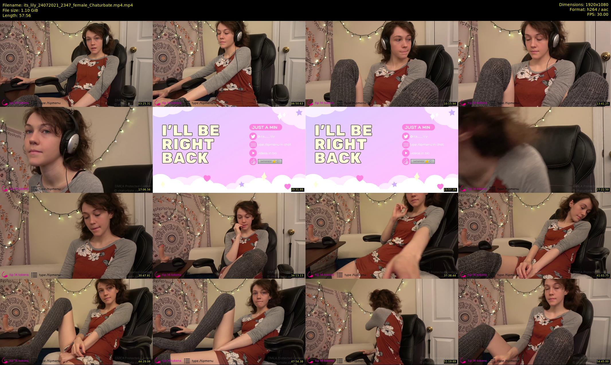 its_lily — 58 minute Chaturbate female cam show recording, 1080p, Jul 24, 2021
