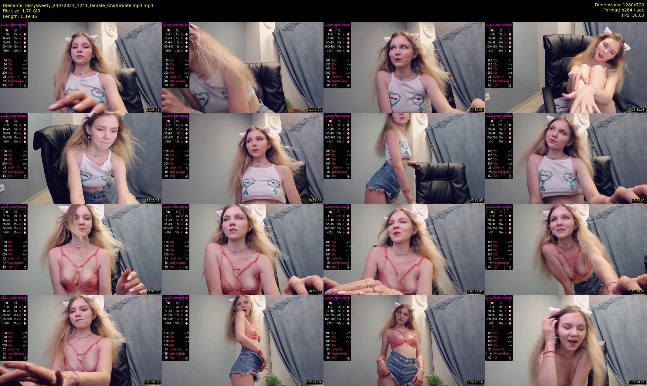 lessysweety — 100 minute Chaturbate female cam show recording, 720p, Jul 24, 2021