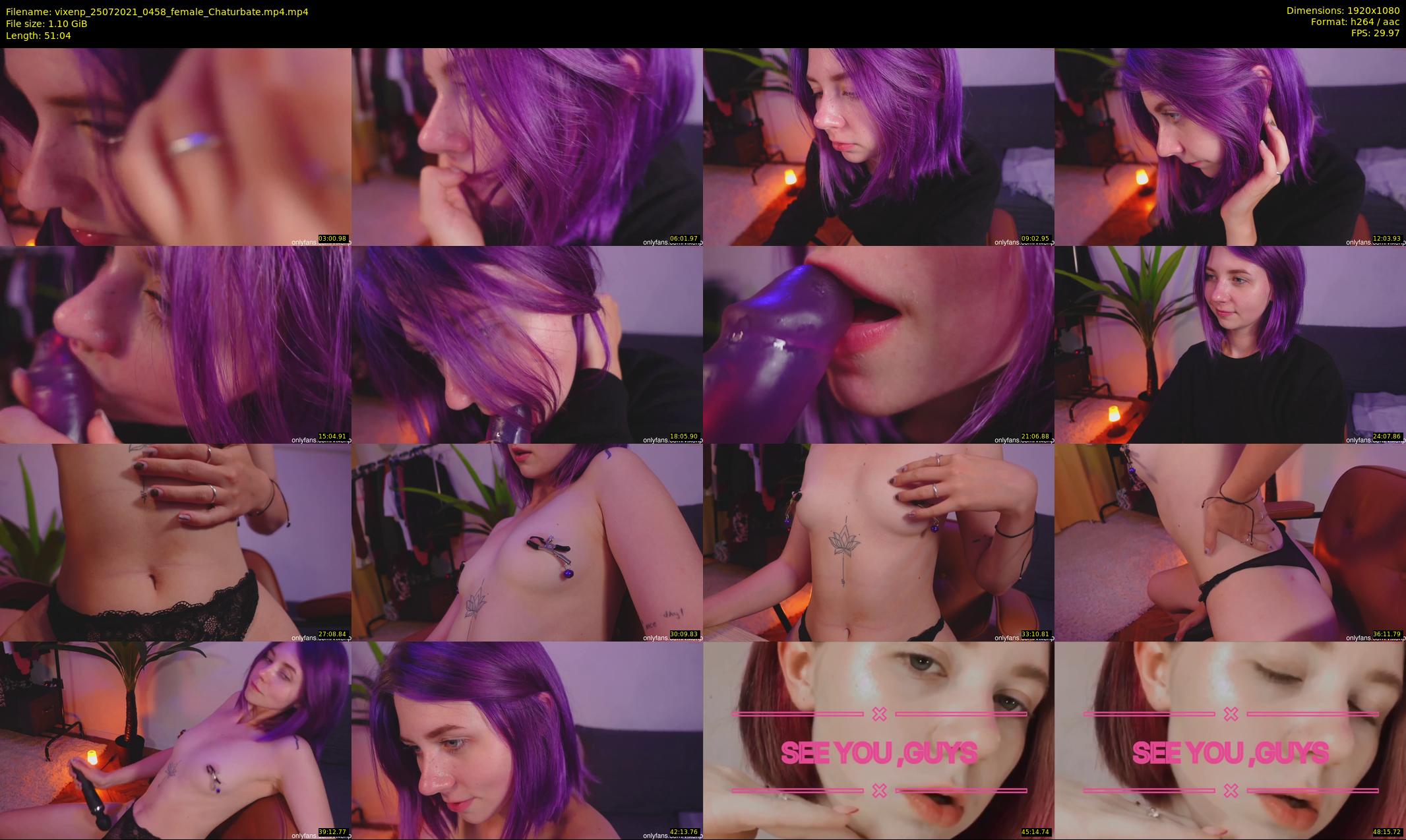 vixenp — 52 minute Chaturbate female cam show recording, 1080p, Jul 25, 2021