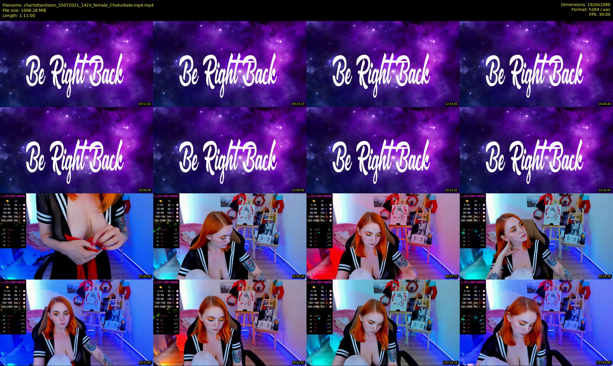 charlottanilsson — 71 minute Chaturbate female cam show recording, 1080p, Jul 25, 2021