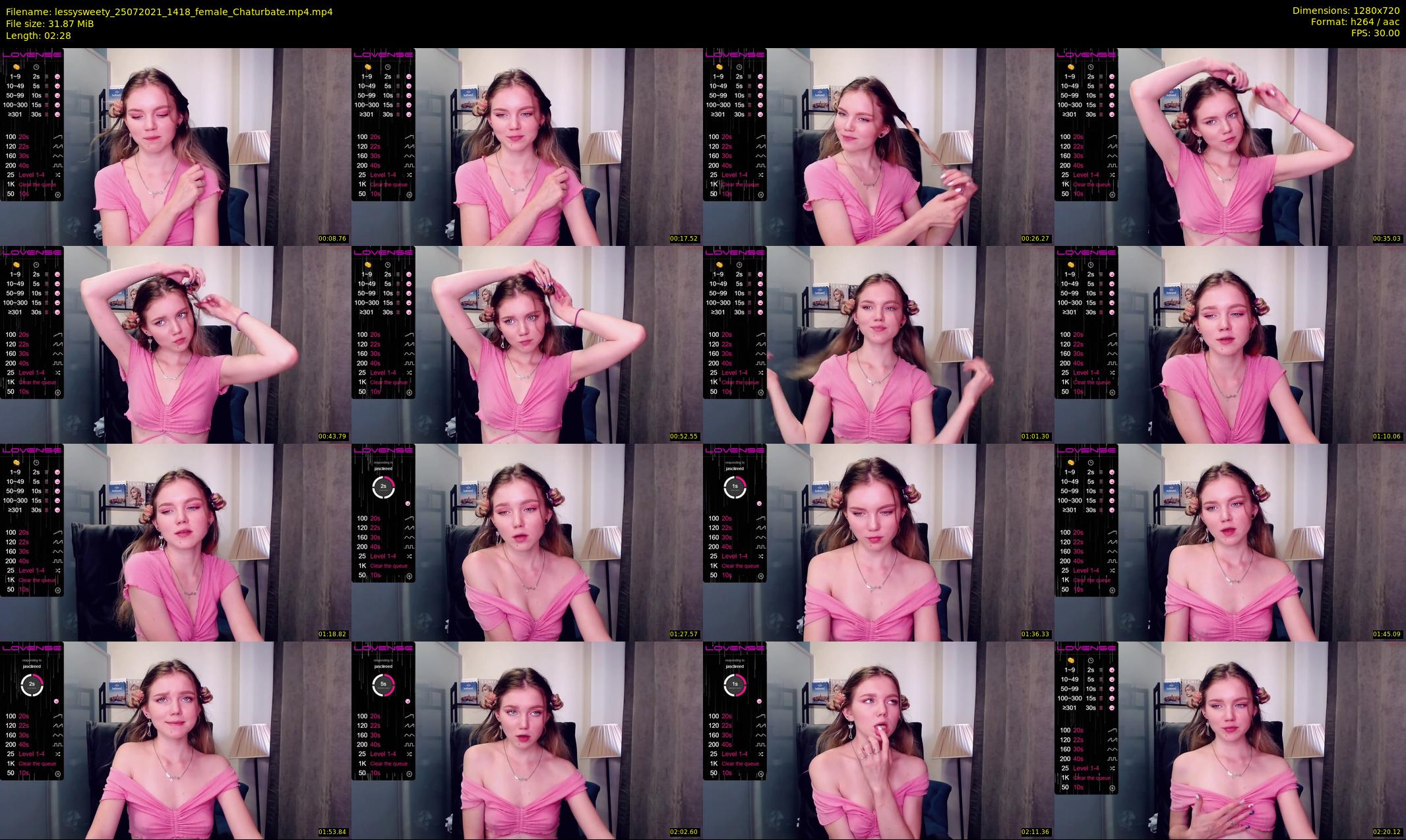 lessysweety — 3 minute Chaturbate female cam show recording, 720p, Jul 25, 2021