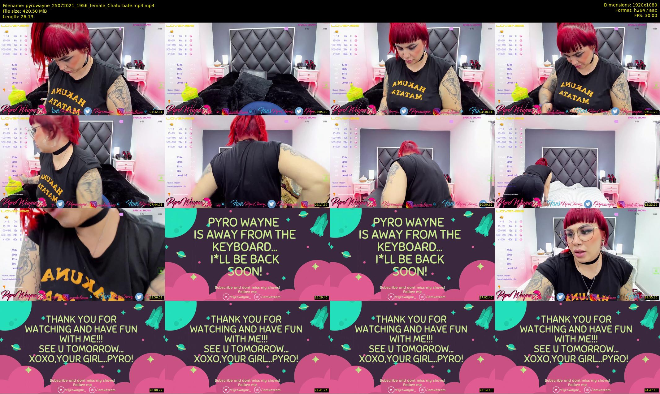 pyrowayne — 27 minute Chaturbate female cam show recording, 1080p, Jul 25, 2021