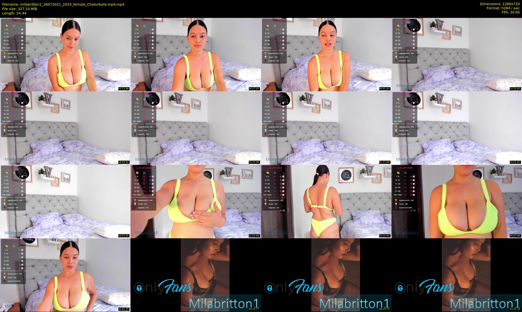 milabritton1 — 55 minute Chaturbate female cam show recording, 720p, Jul 26, 2021