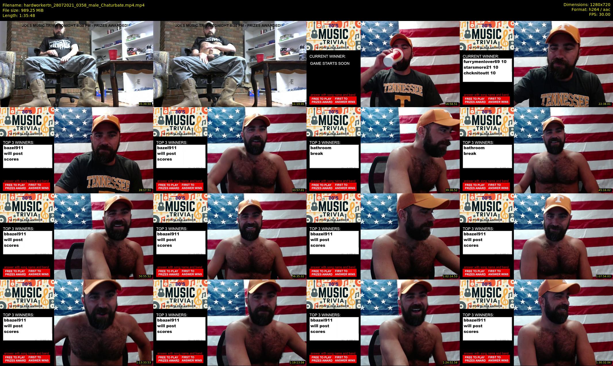 hardworkertn — 96 minute Chaturbate male cam show recording, 720p, Jul 28, 2021