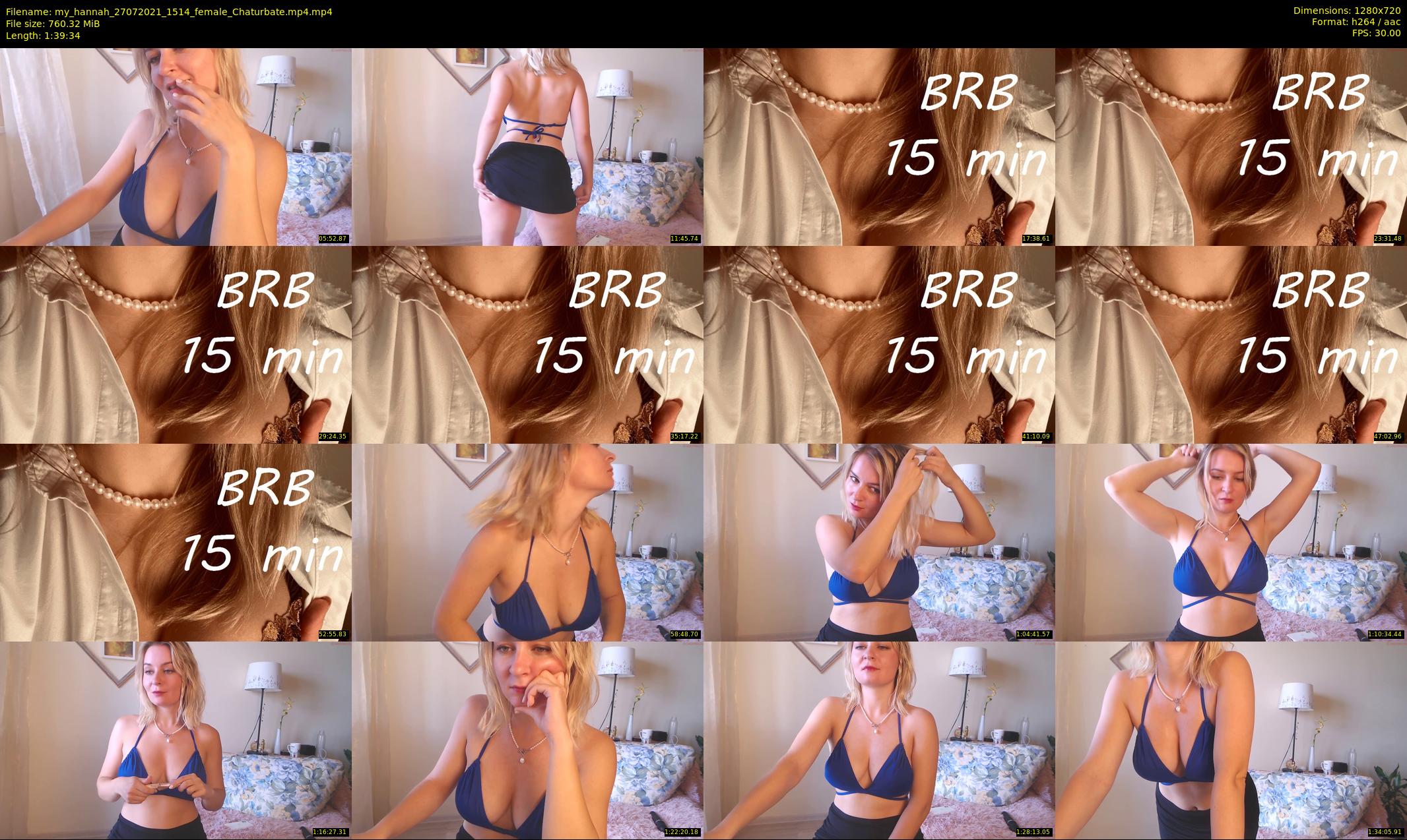 my_hannah — 100 minute Chaturbate female cam show recording, 720p, Jul 27, 2021