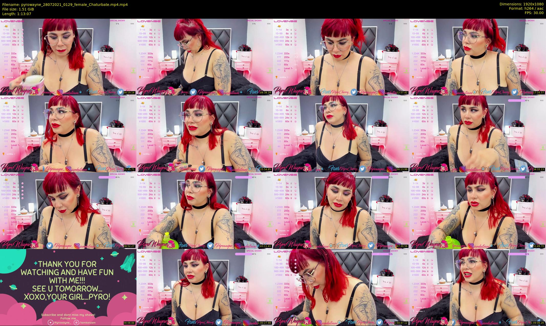 pyrowayne — 74 minute Chaturbate female cam show recording, 1080p, Jul 28, 2021