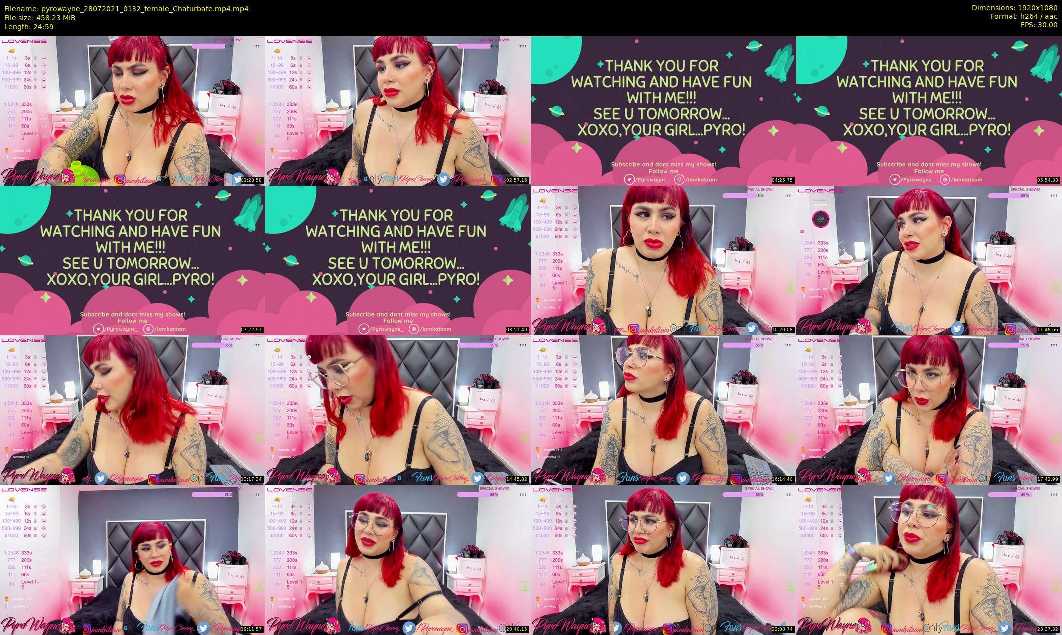 pyrowayne — 25 minute Chaturbate female cam show recording, 1080p, Jul 28, 2021