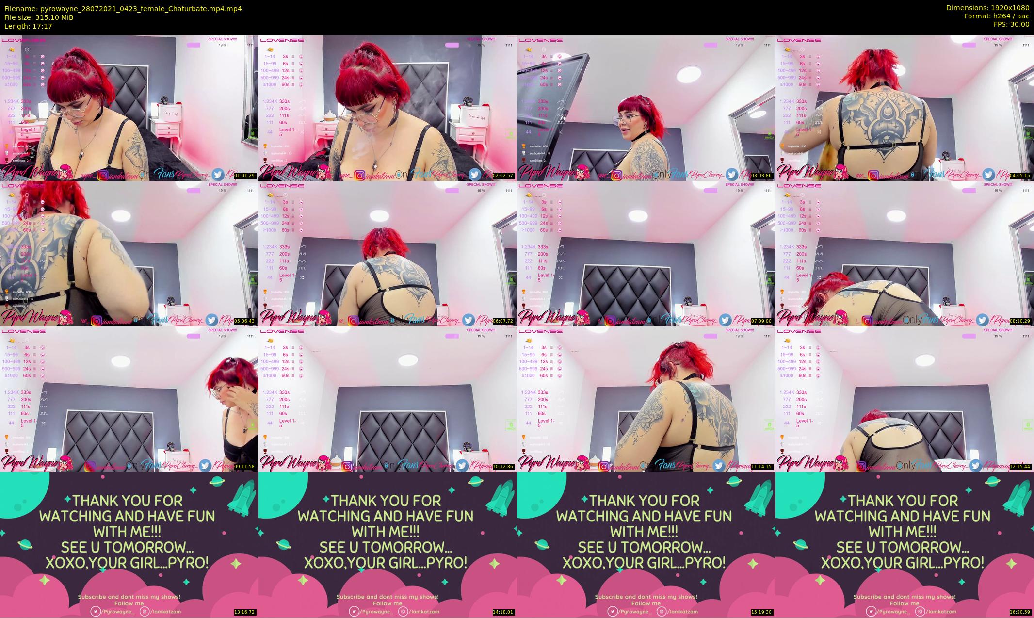 pyrowayne — 18 minute Chaturbate female cam show recording, 1080p, Jul 28, 2021