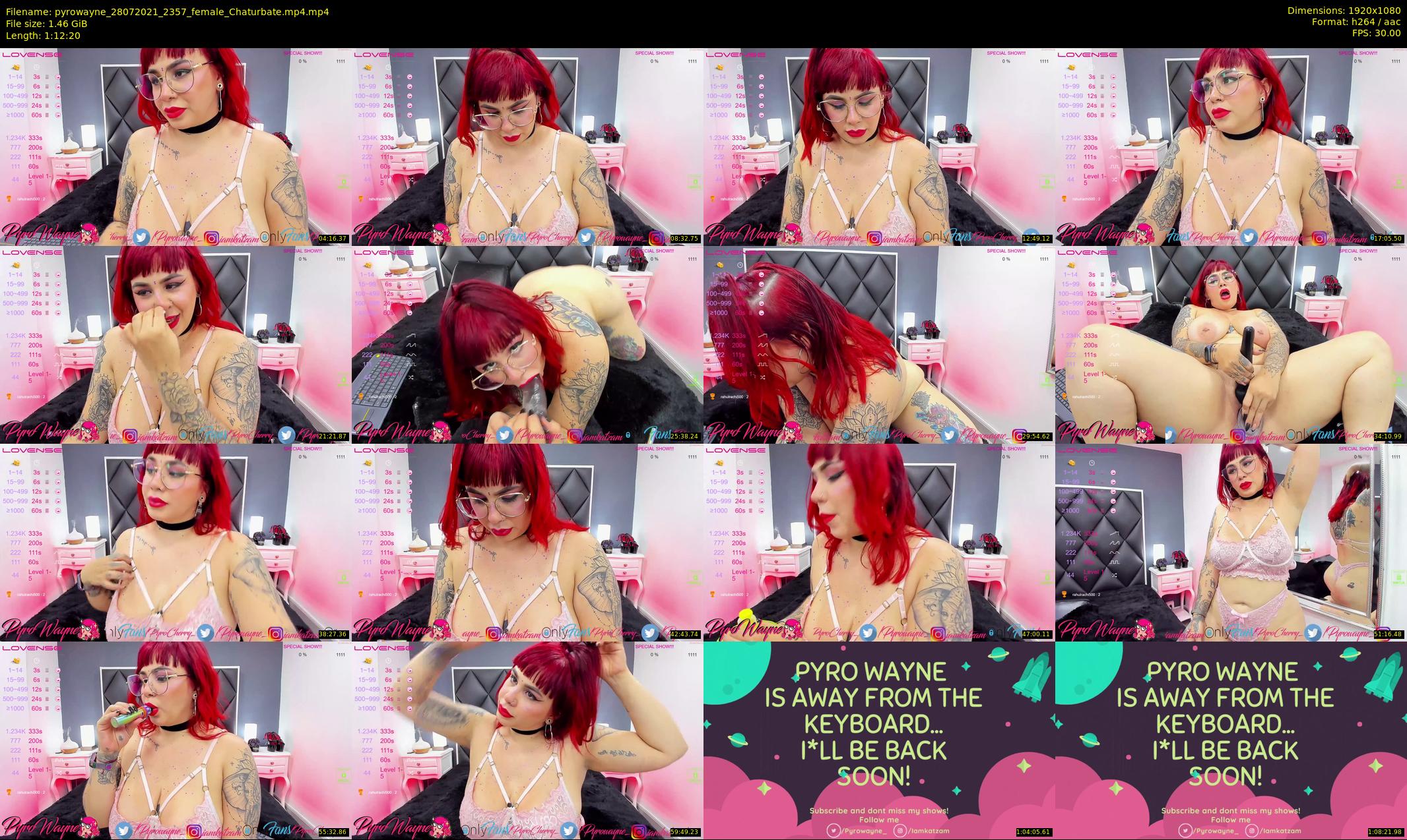 pyrowayne — 73 minute Chaturbate female cam show recording, 1080p, Jul 28, 2021
