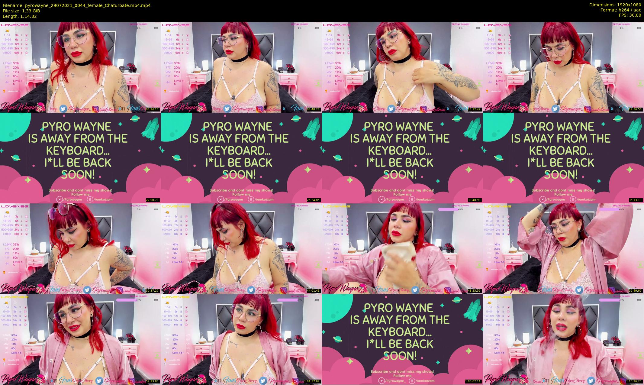 pyrowayne — 75 minute Chaturbate female cam show recording, 1080p, Jul 29, 2021