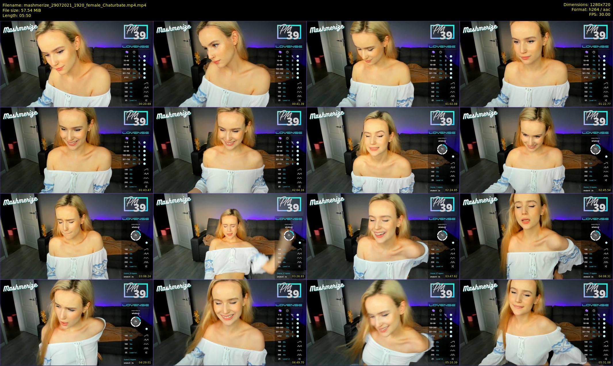 mashmerize — 6 minute Chaturbate female cam show recording, 720p, Jul 29, 2021