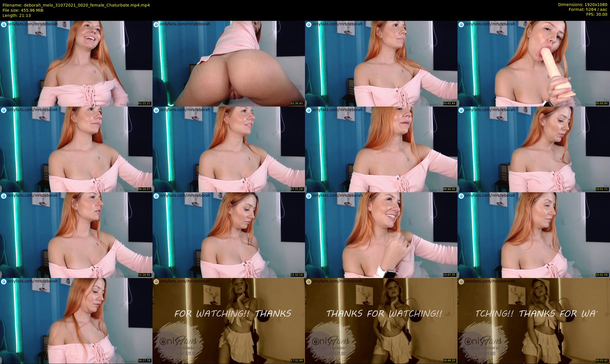 deborah_melo — 22 minute Chaturbate female cam show recording, 1080p, Jul 31, 2021