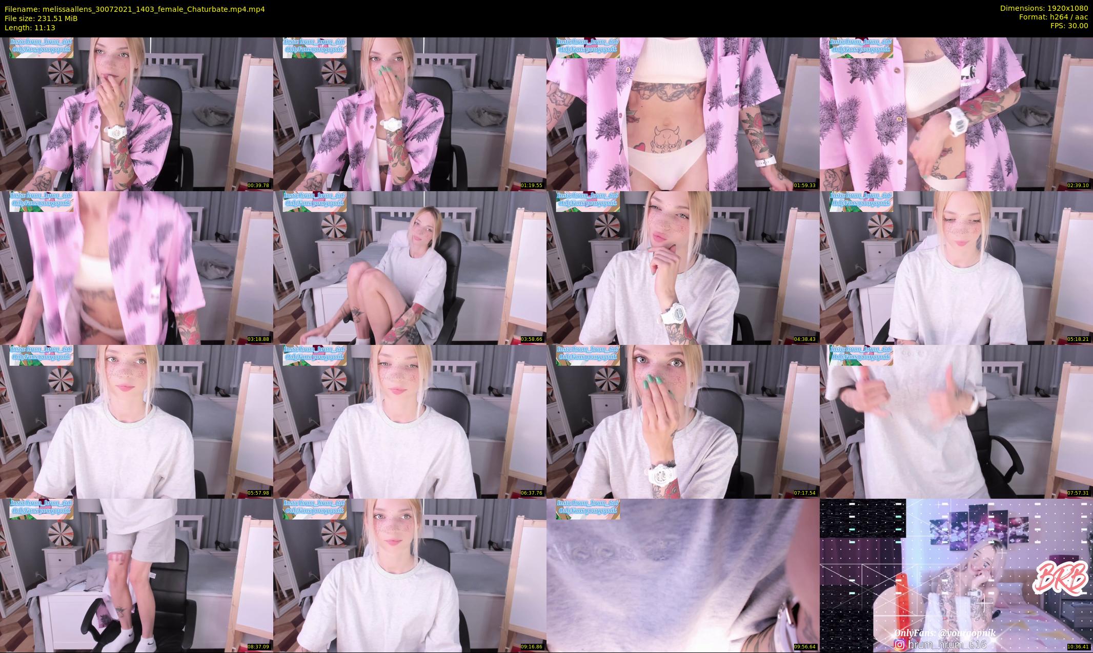 melissaallens — 12 minute Chaturbate female cam show recording, 1080p, Jul 30, 2021