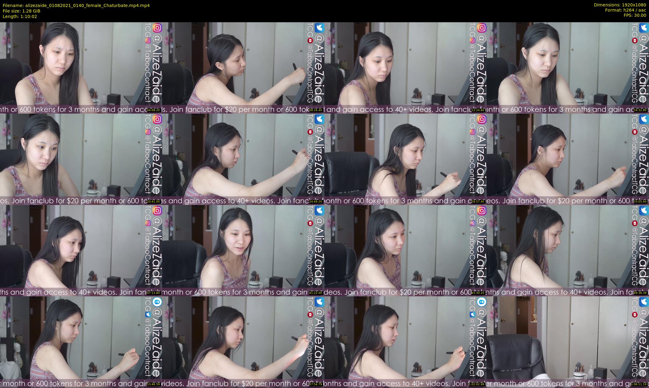 alizezaide — 71 minute Chaturbate female cam show recording, 1080p, Aug 1, 2021