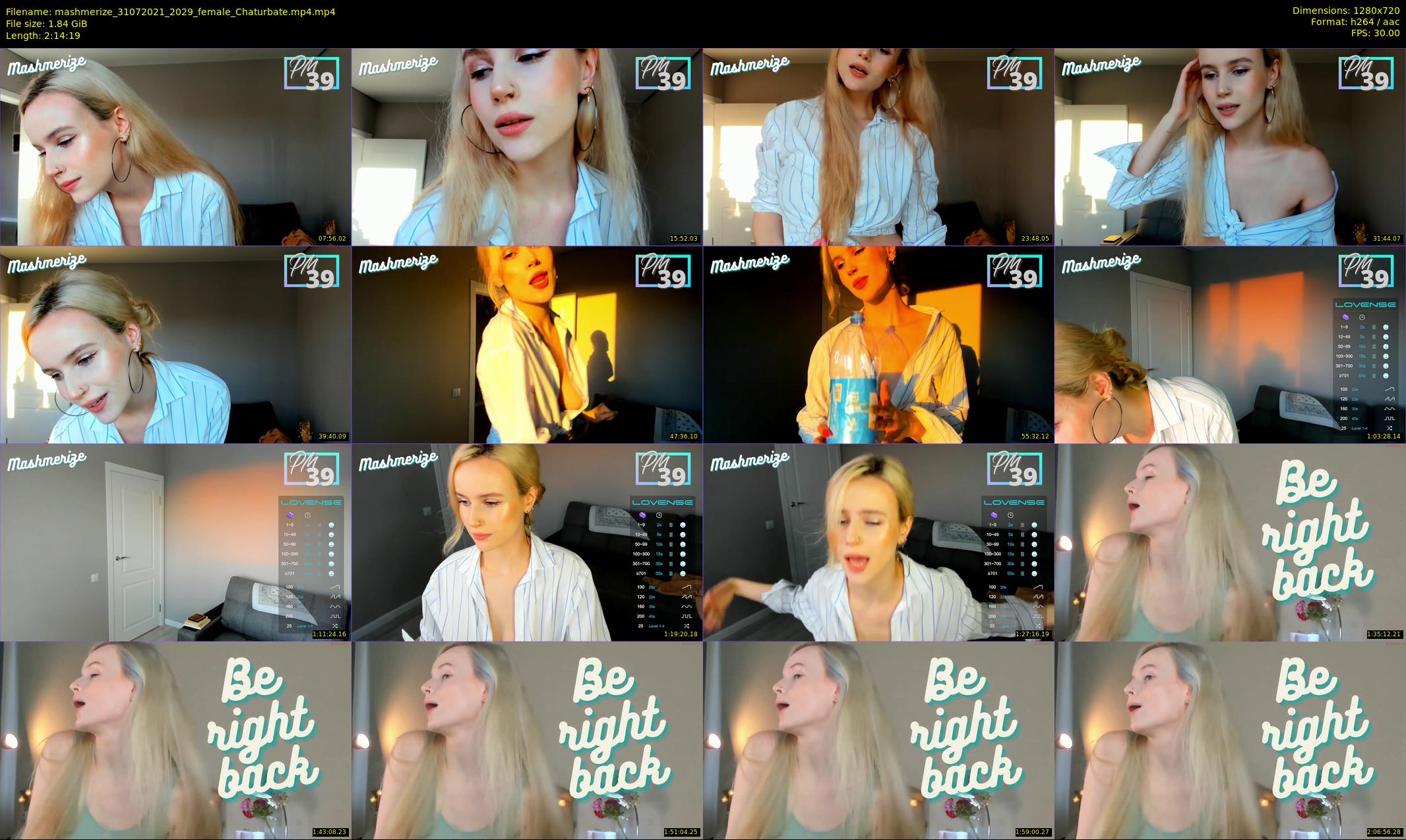 mashmerize — 135 minute Chaturbate female cam show recording, 720p, Jul 31, 2021