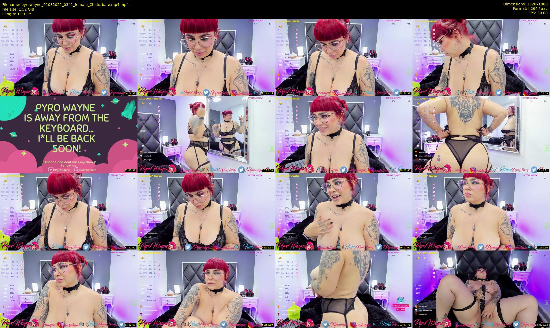 pyrowayne — 72 minute Chaturbate female cam show recording, 1080p, Aug 1, 2021