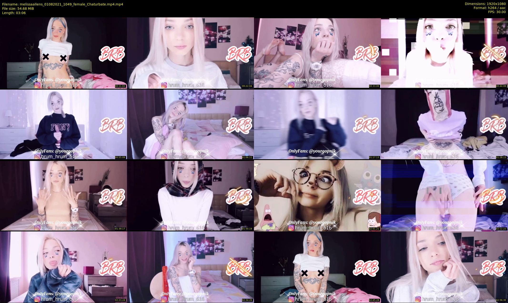 melissaallens — 4 minute Chaturbate female cam show recording, 1080p, Aug 1, 2021