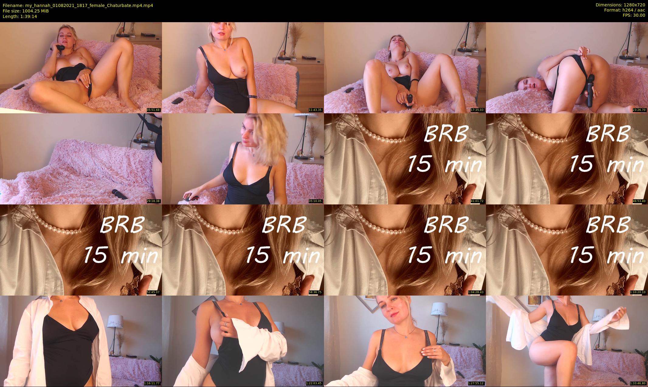 my_hannah — 100 minute Chaturbate female cam show recording, 720p, Aug 1, 2021