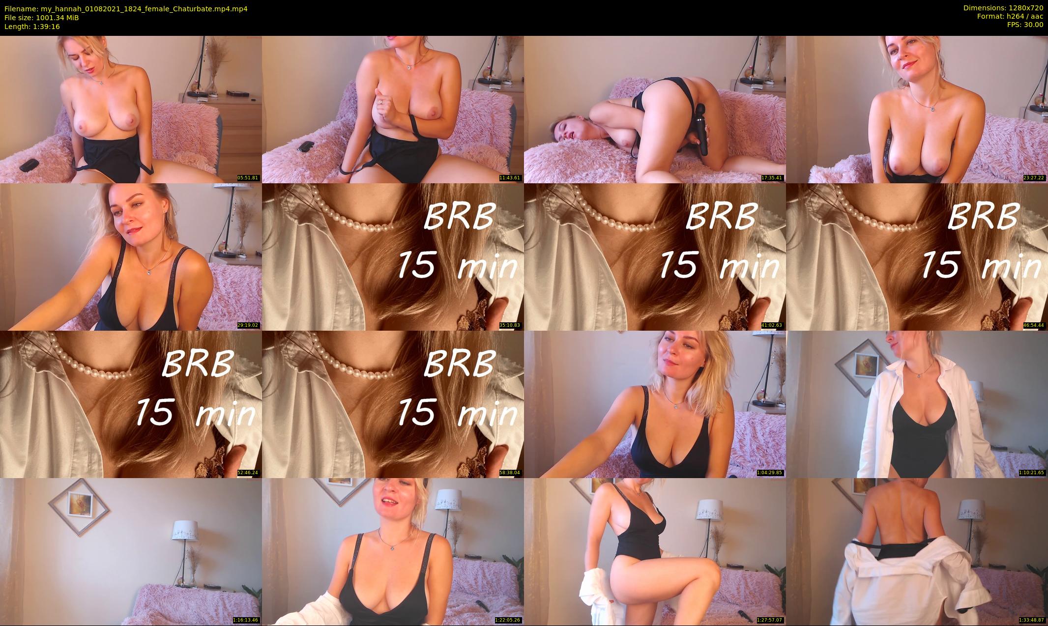 my_hannah — 100 minute Chaturbate female cam show recording, 720p, Aug 1, 2021