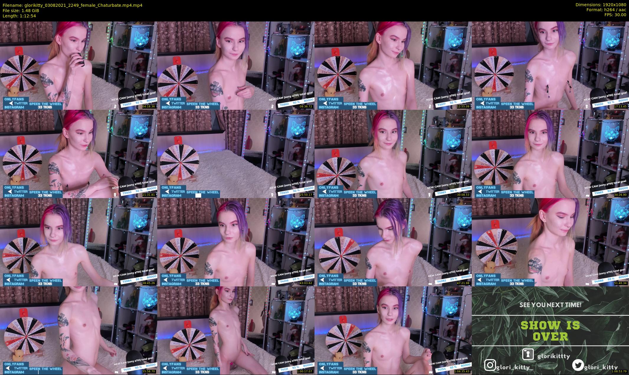 glorikitty — 73 minute Chaturbate female cam show recording, 1080p, Aug 3, 2021
