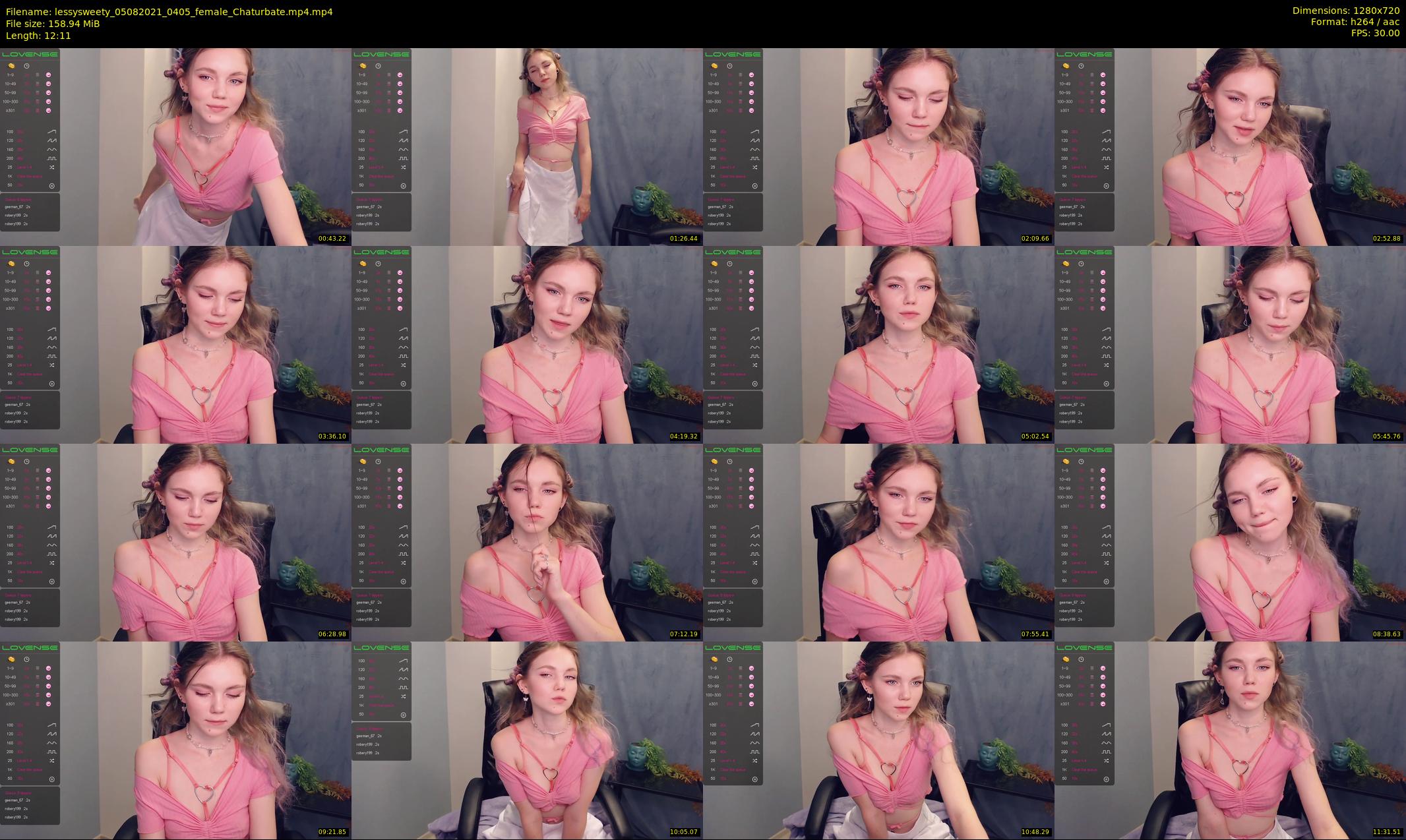 lessysweety — 13 minute Chaturbate female cam show recording, 720p, Aug 5, 2021