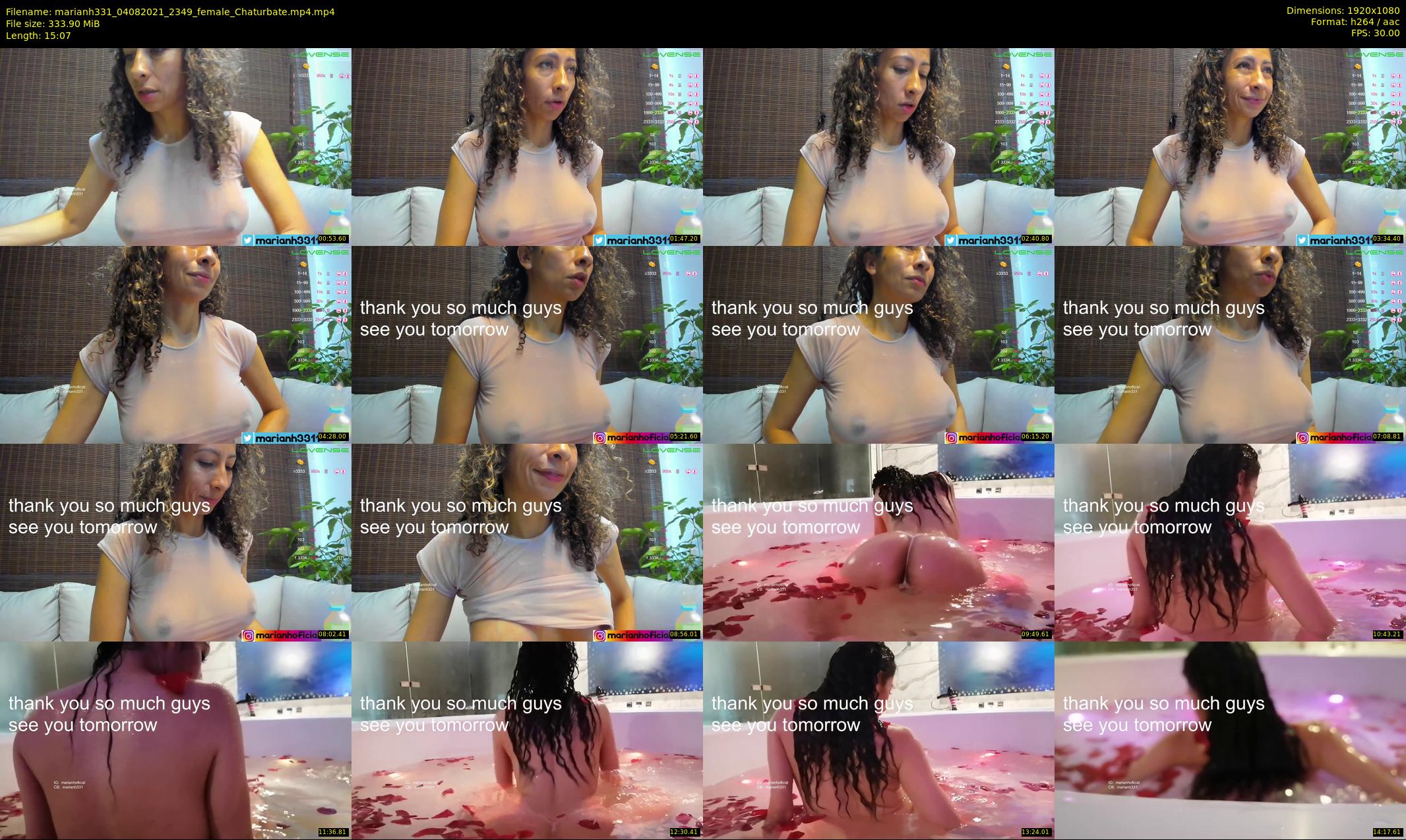 marianh331 — 16 minute Chaturbate female cam show recording, 1080p, Aug 4, 2021