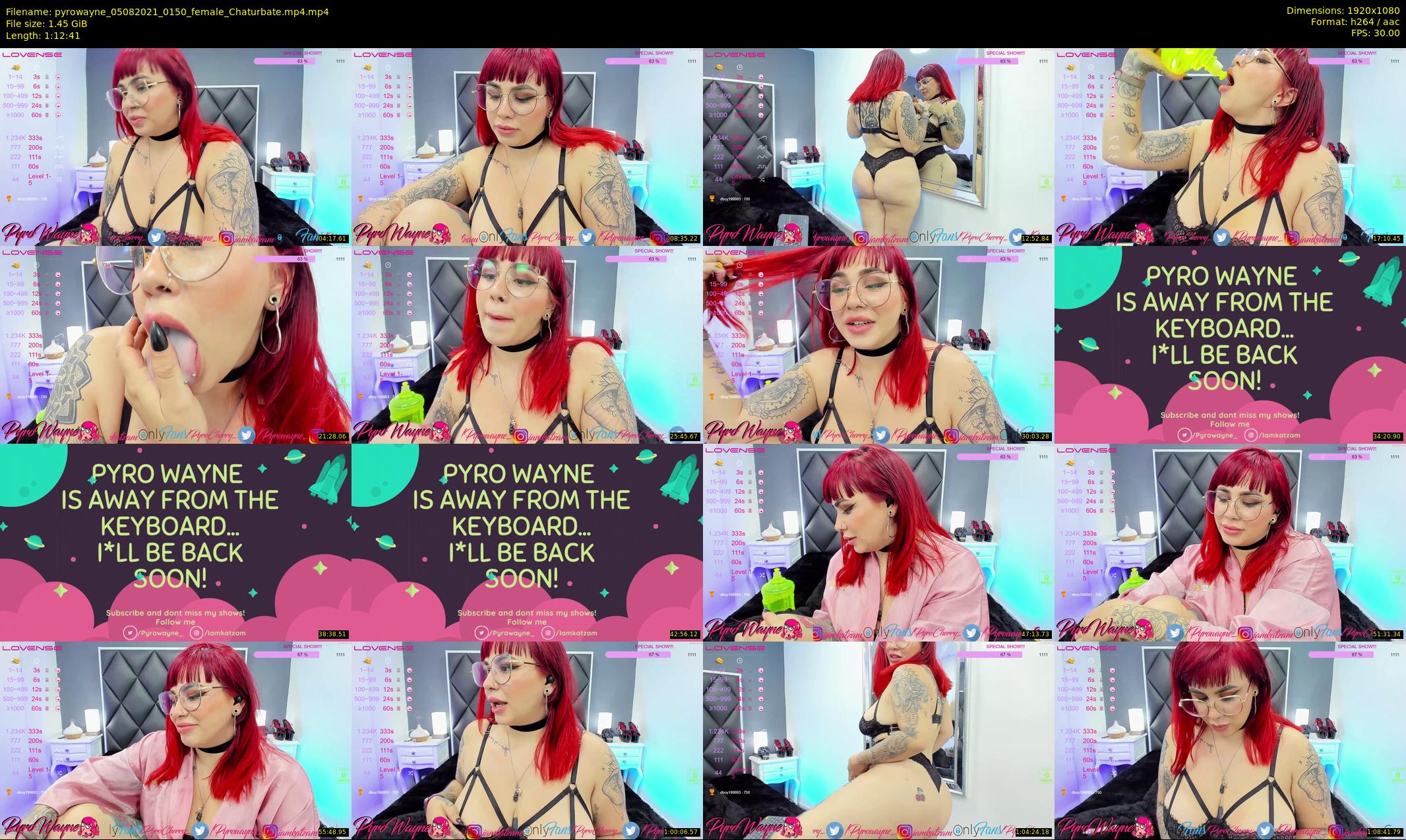 pyrowayne — 73 minute Chaturbate female cam show recording, 1080p, Aug 5, 2021