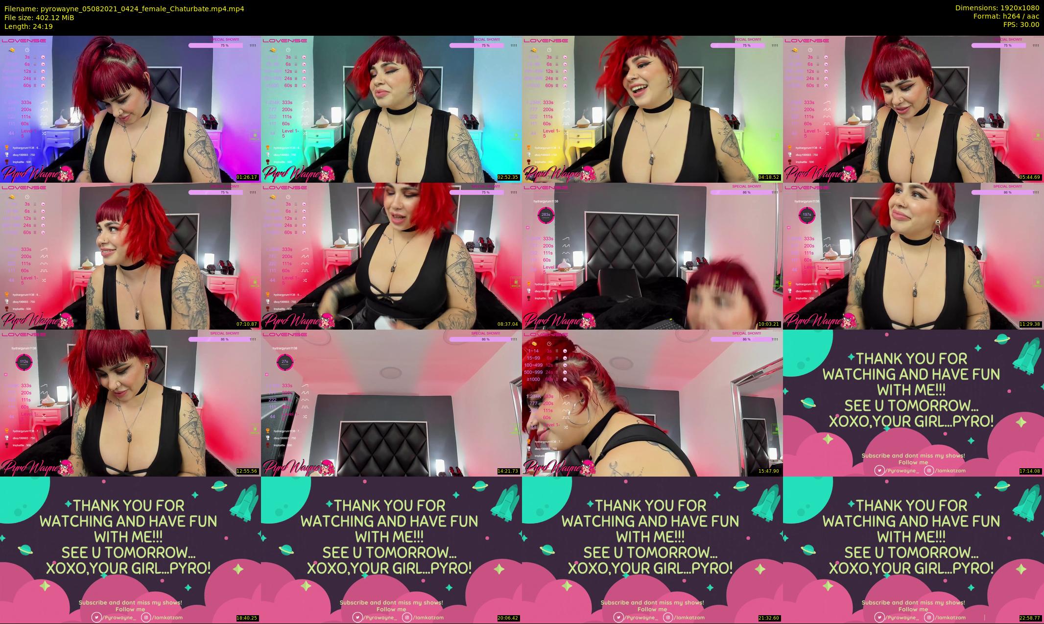 pyrowayne — 25 minute Chaturbate female cam show recording, 1080p, Aug 5, 2021
