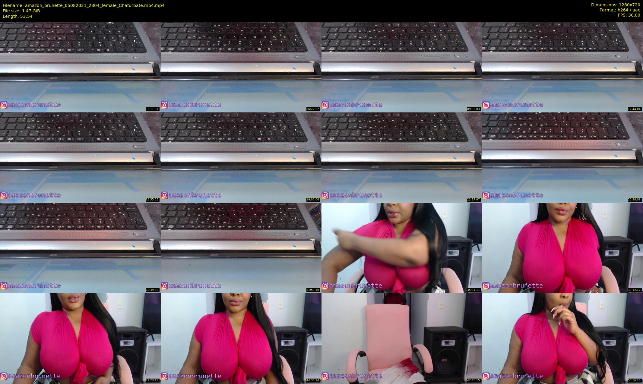 amazon_brunette — 54 minute Chaturbate female cam show recording, 720p, Aug 5, 2021