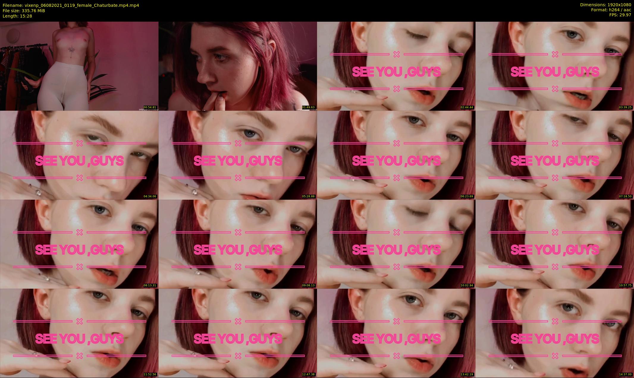vixenp — 16 minute Chaturbate female cam show recording, 1080p, Aug 6, 2021