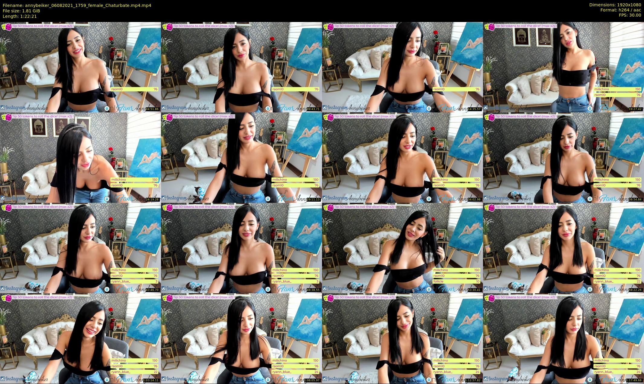 annybeiker — 83 minute Chaturbate female cam show recording, 1080p, Aug 6, 2021