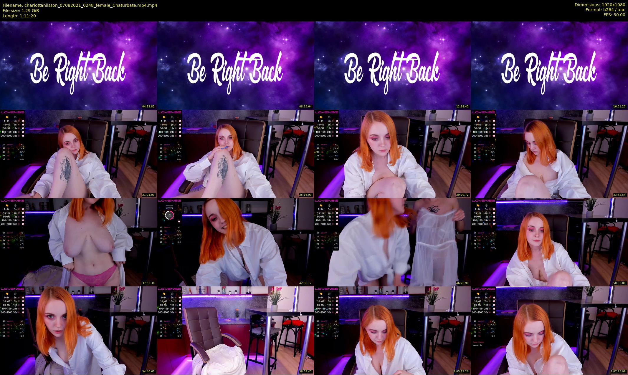 charlottanilsson — 72 minute Chaturbate female cam show recording, 1080p, Aug 7, 2021