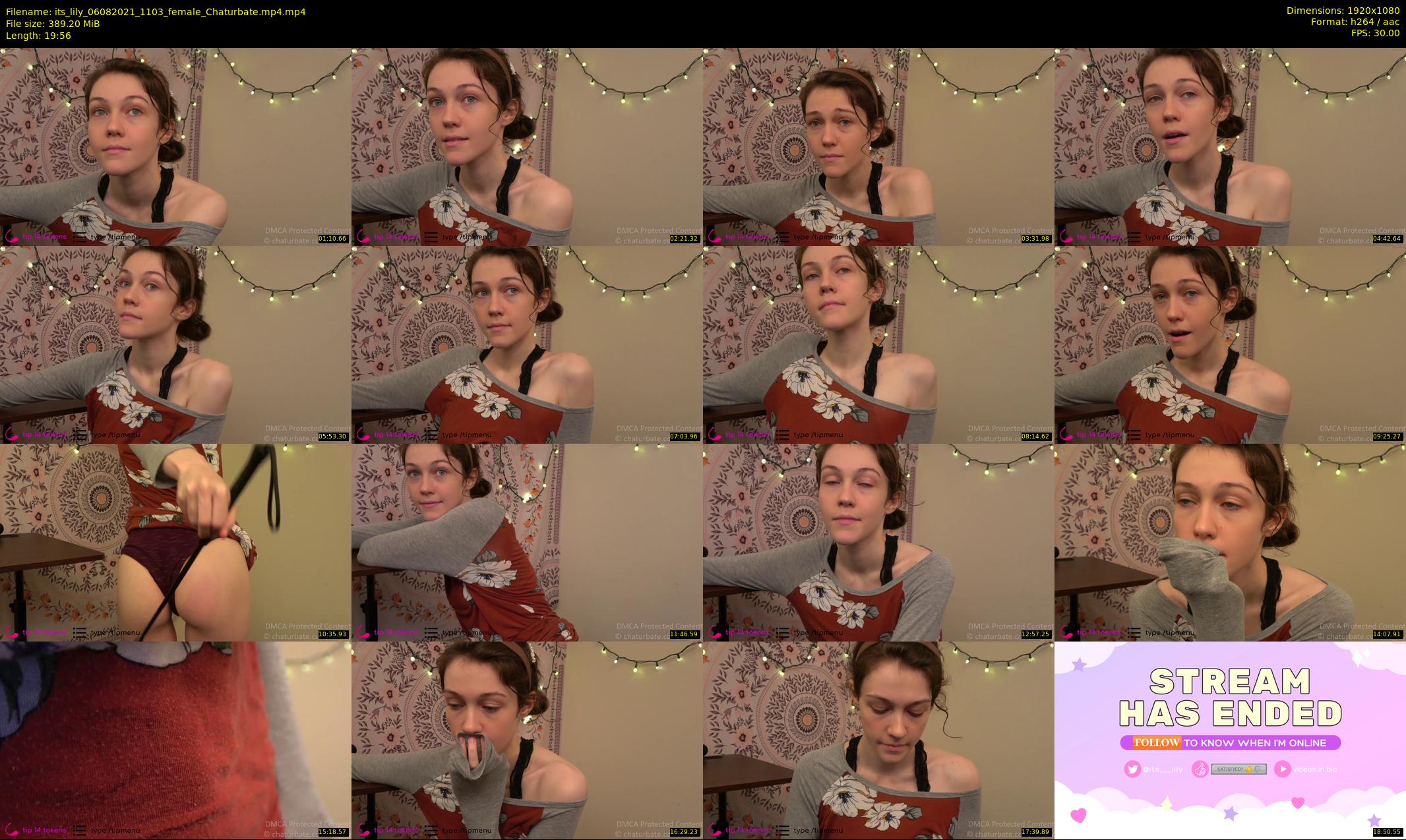 its_lily — 20 minute Chaturbate female cam show recording, 1080p, Aug 6, 2021