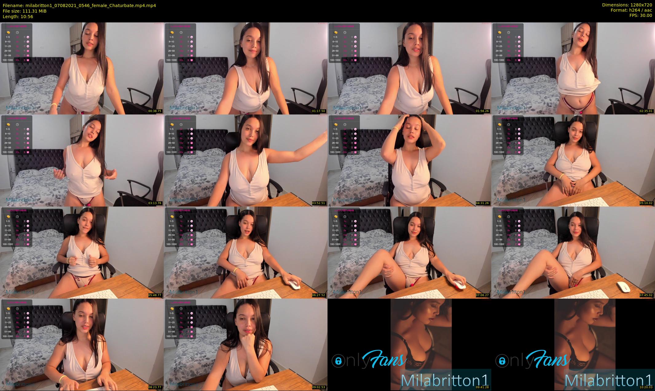 milabritton1 — 11 minute Chaturbate female cam show recording, 720p, Aug 7, 2021