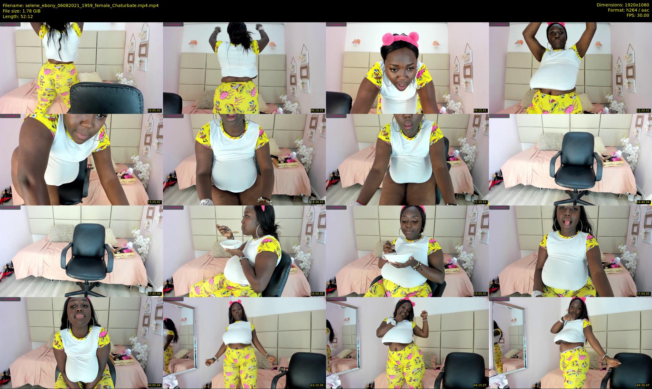 selene_ebony — 53 minute Chaturbate female cam show recording, 1080p, Aug 6, 2021