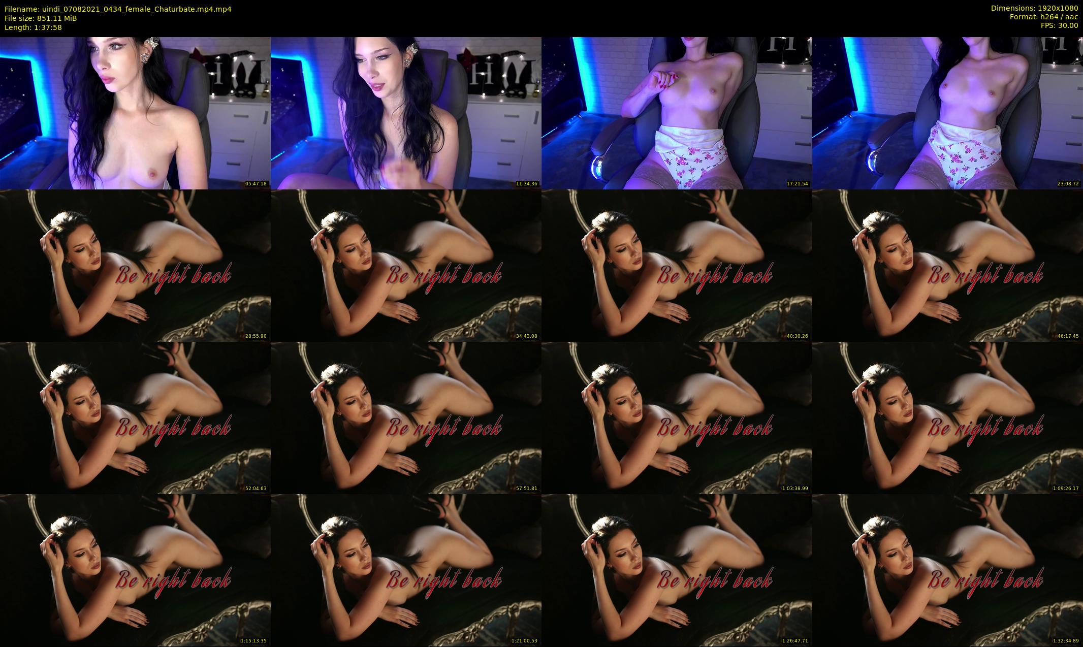 uindi — 98 minute Chaturbate female cam show recording, 1080p, Aug 7, 2021