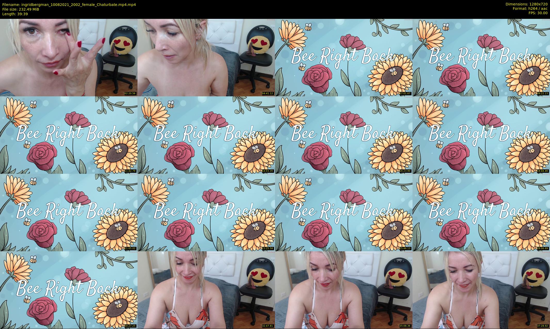 ingridbergman — 40 minute Chaturbate female cam show recording, 720p, Aug 10, 2021