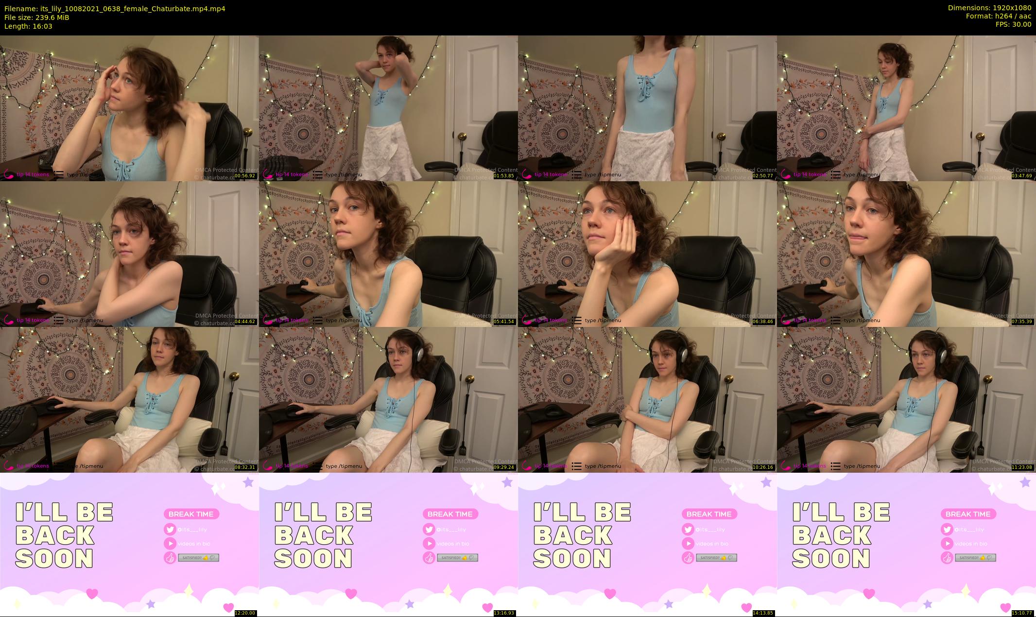its_lily — 17 minute Chaturbate female cam show recording, 1080p, Aug 10, 2021