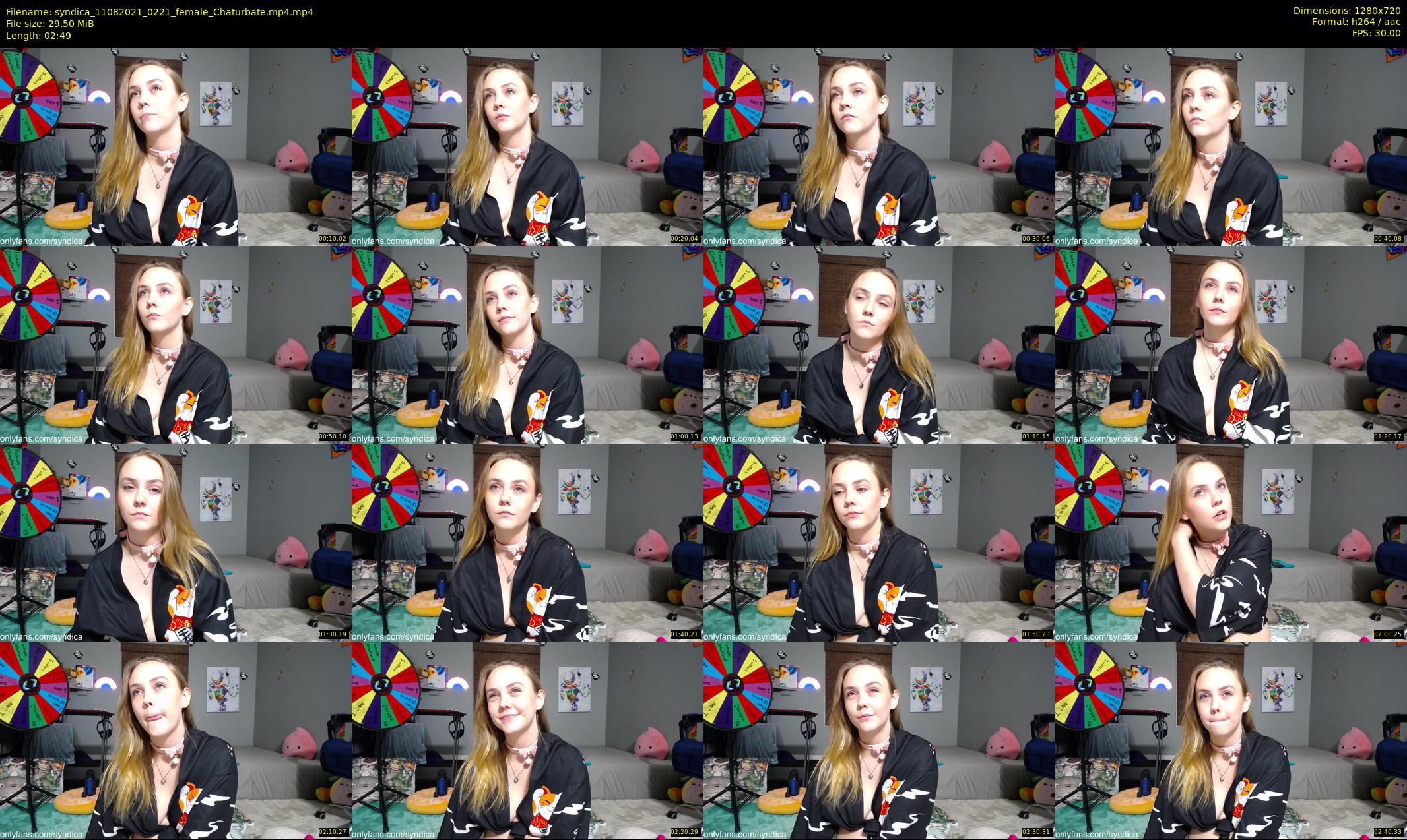 syndica — 3 minute Chaturbate female cam show recording, 720p, Aug 11, 2021