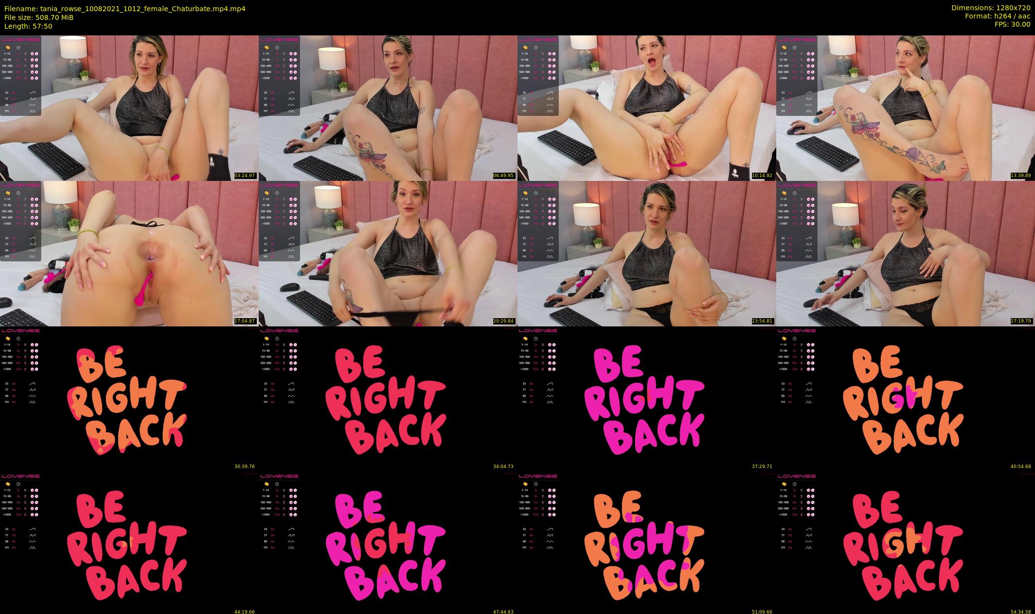 tania_rowse — 58 minute Chaturbate female cam show recording, 720p, Aug 10, 2021
