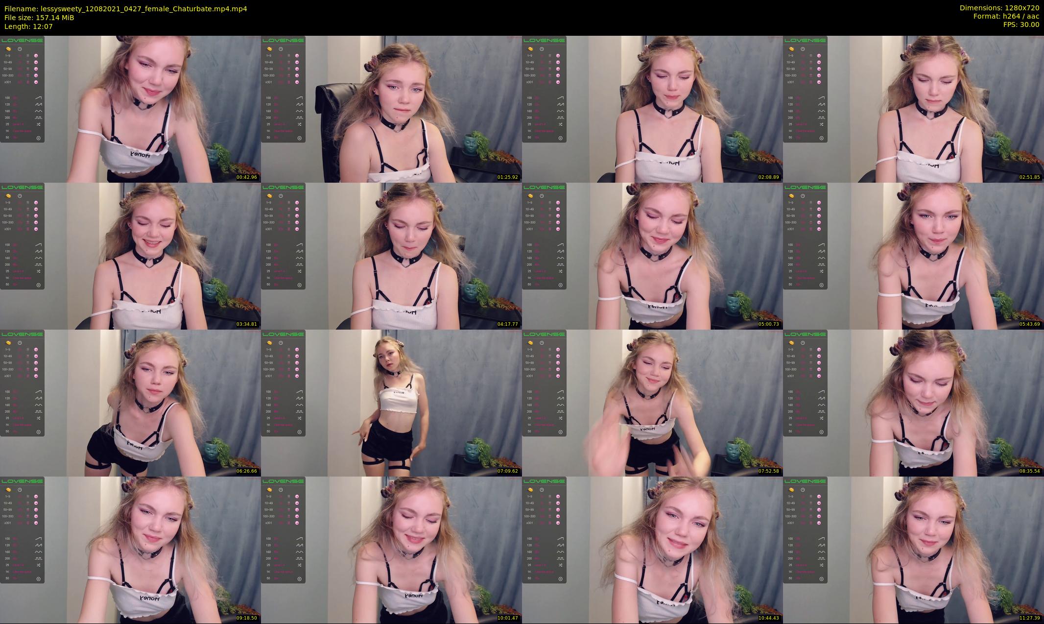 lessysweety — 13 minute Chaturbate female cam show recording, 720p, Aug 12, 2021