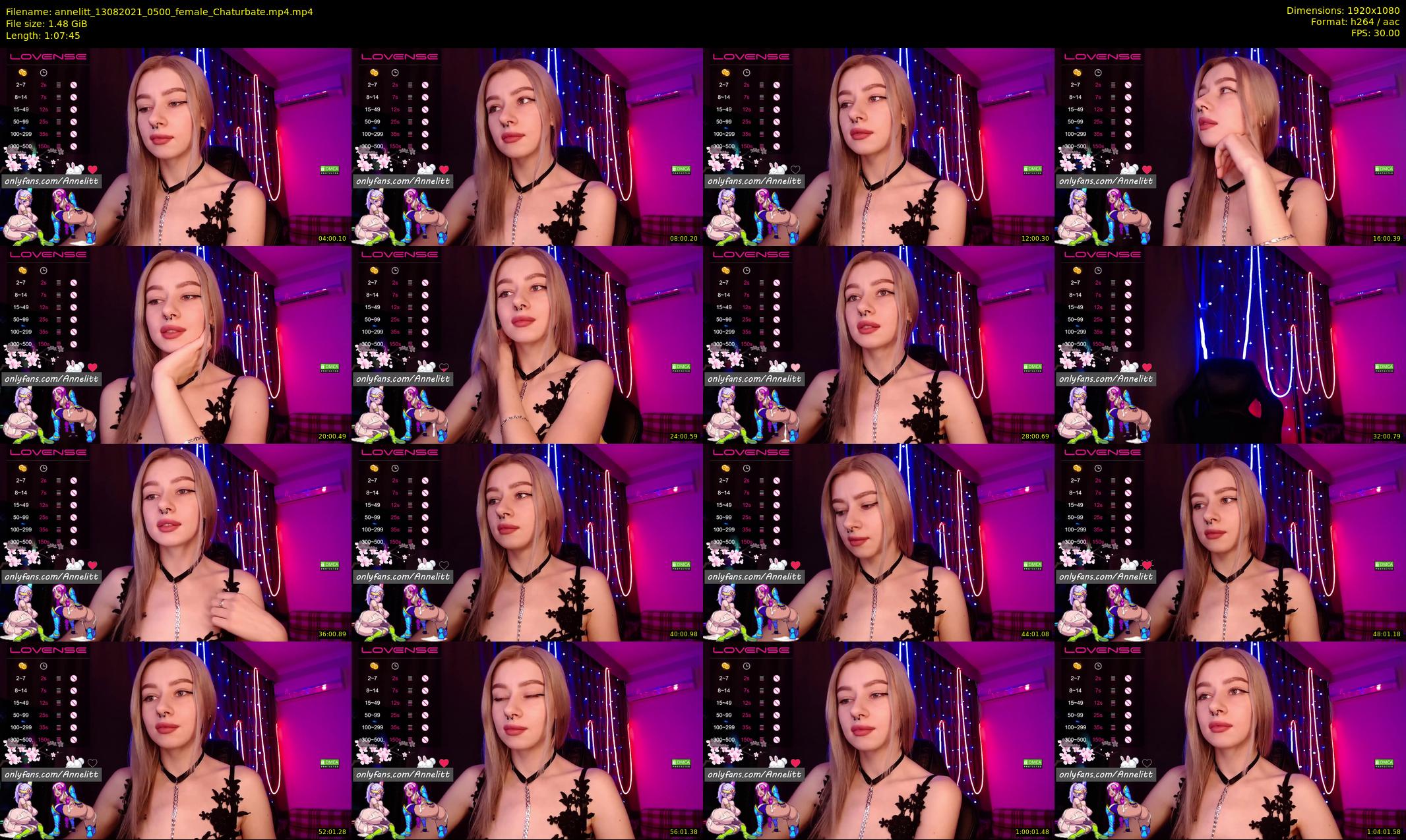 annelitt — 68 minute Chaturbate female cam show recording, 1080p, Aug 13, 2021