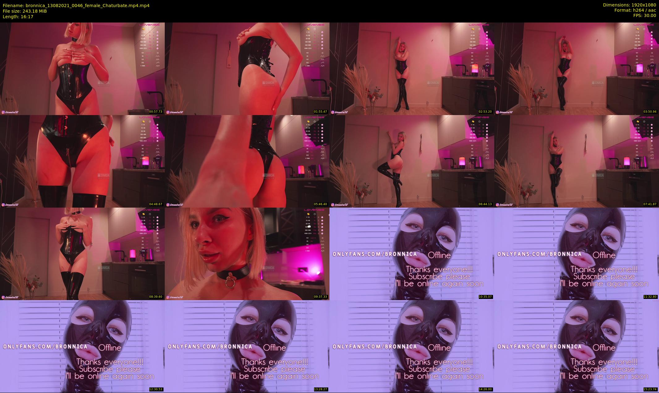 bronnica — 17 minute Chaturbate female cam show recording, 1080p, Aug 13, 2021