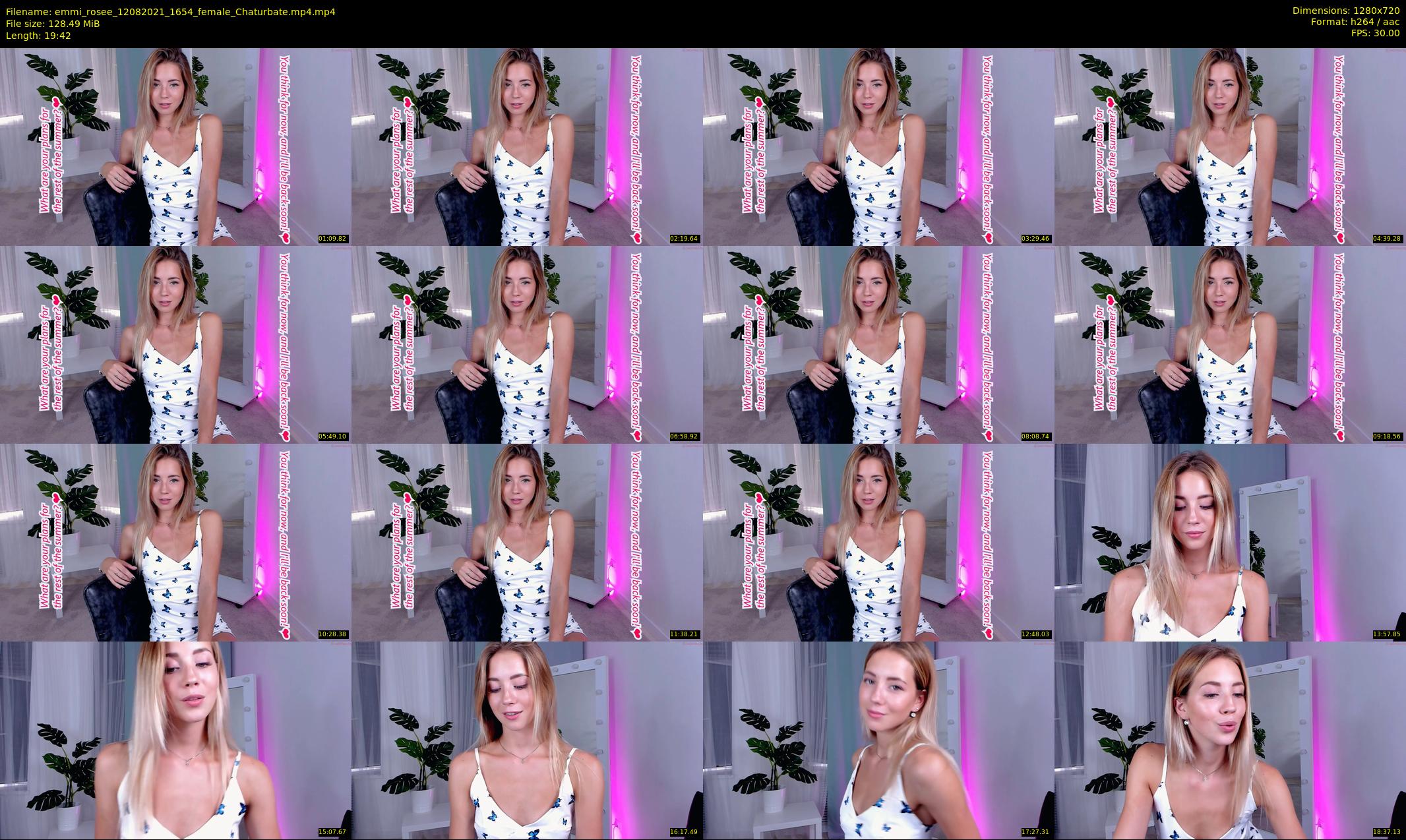 emmi_rosee — 20 minute Chaturbate female cam show recording, 720p, Aug 12, 2021