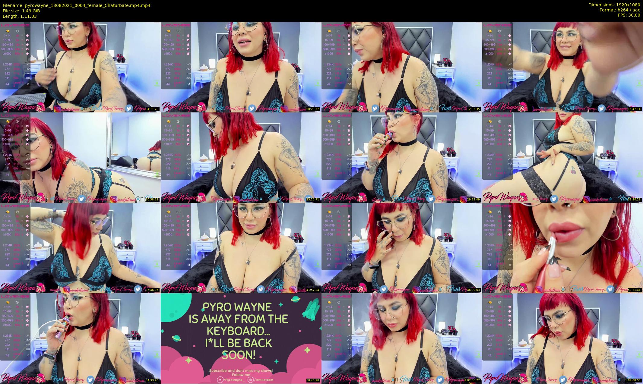 pyrowayne — 72 minute Chaturbate female cam show recording, 1080p, Aug 13, 2021
