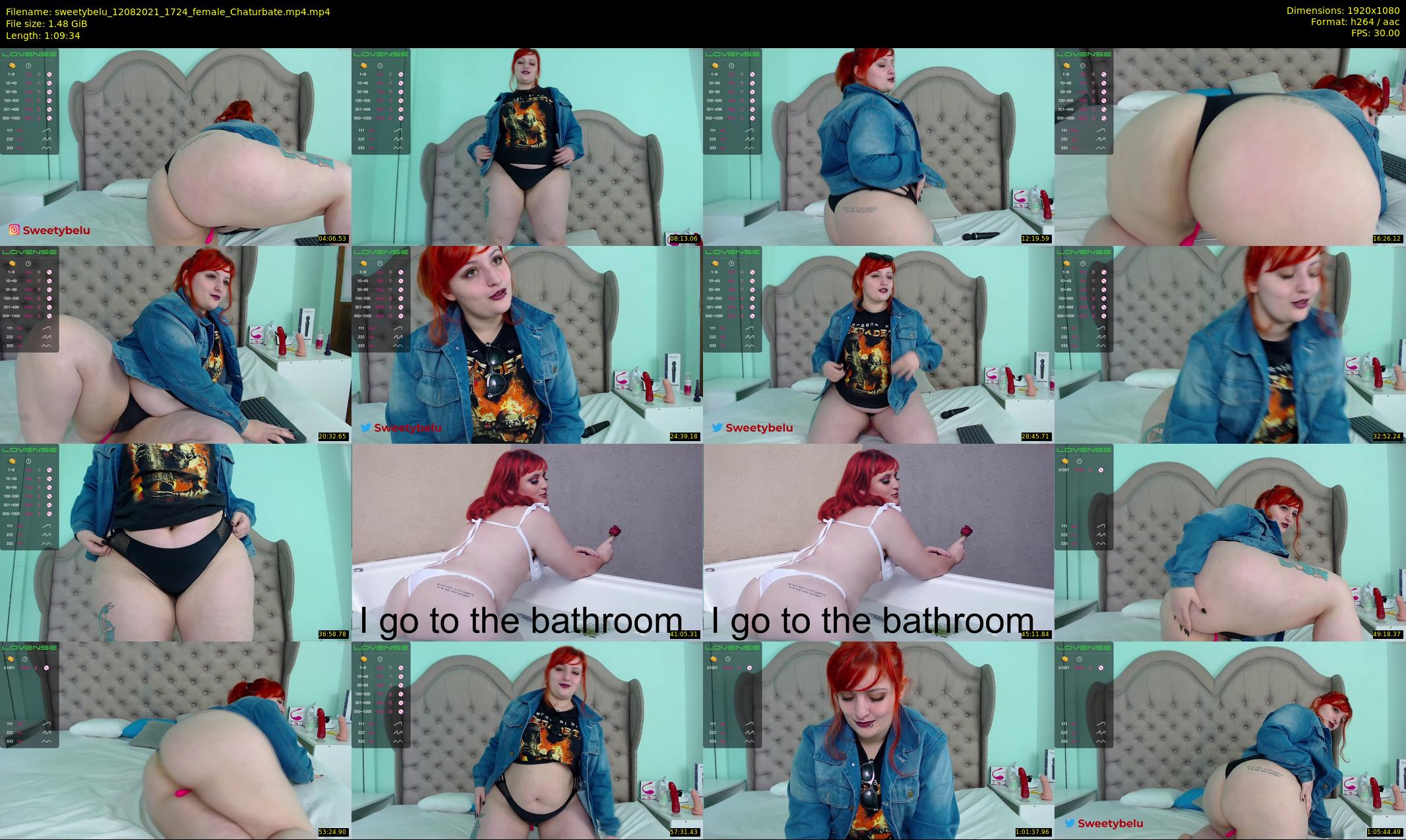 sweetybelu — 70 minute Chaturbate female cam show recording, 1080p, Aug 12, 2021