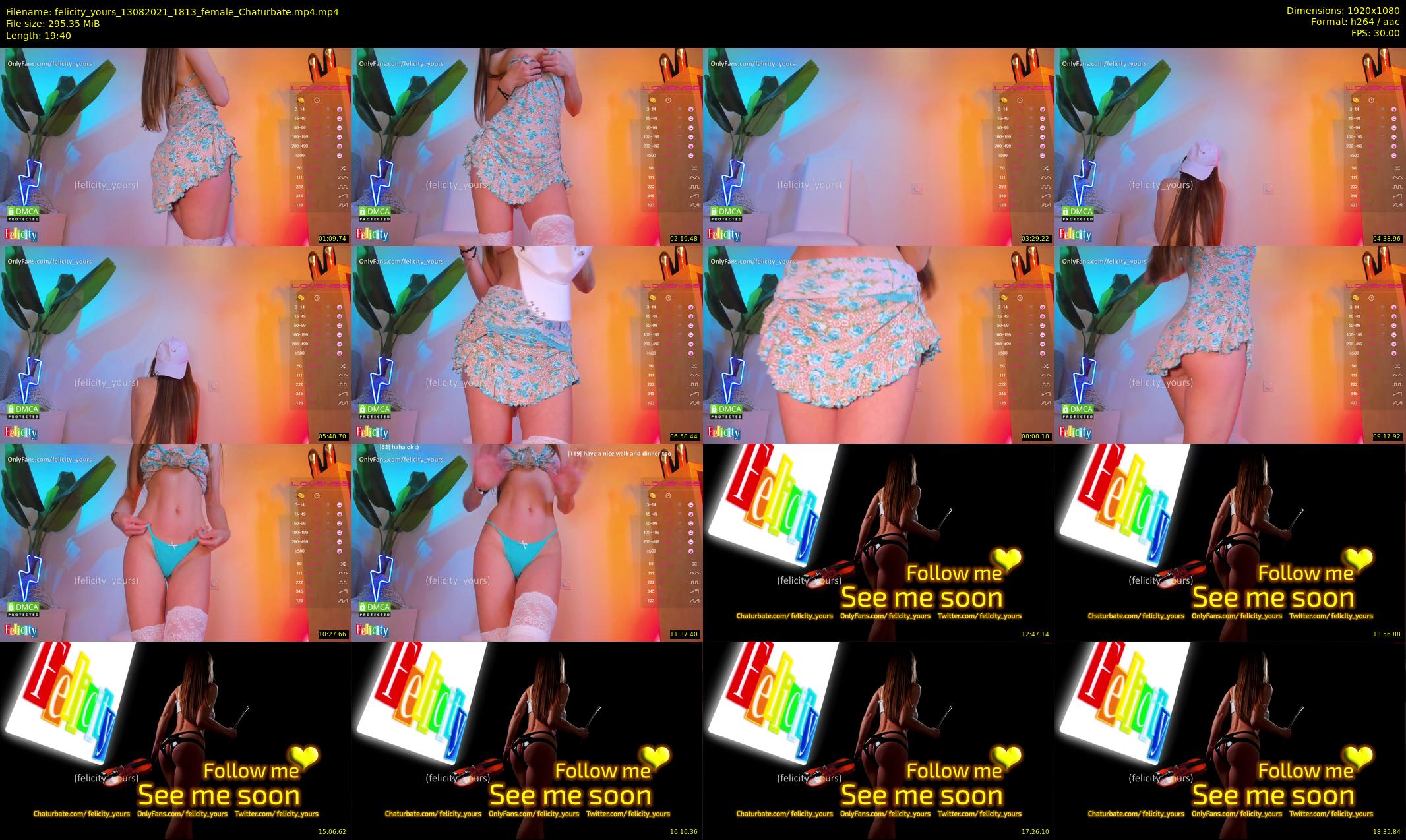 felicity_yours — 20 minute Chaturbate female cam show recording, 1080p, Aug 13, 2021