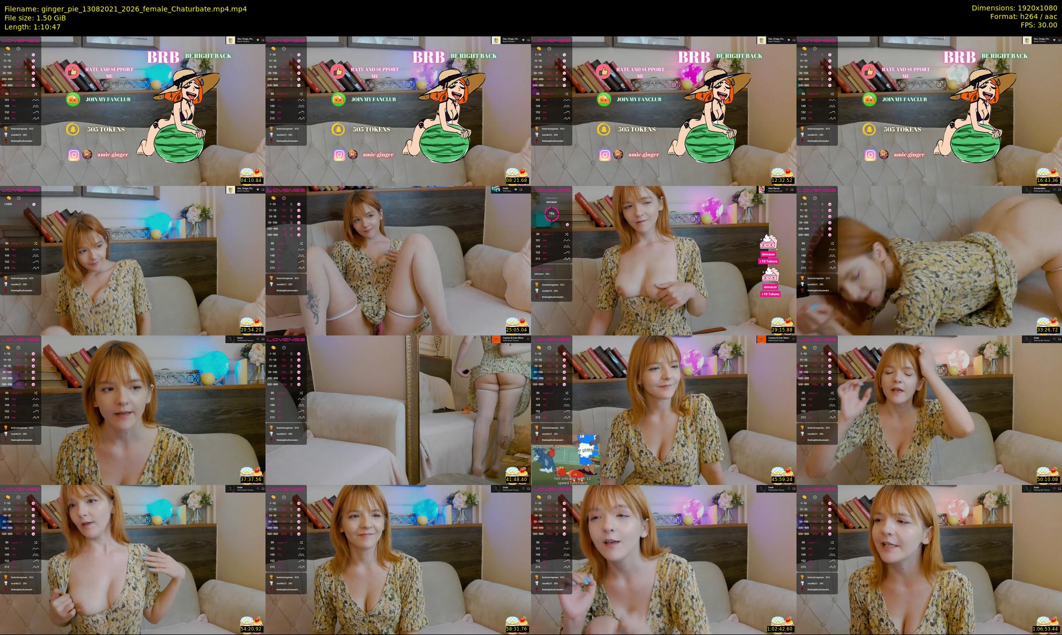 ginger_pie — 71 minute Chaturbate female cam show recording, 1080p, Aug 13, 2021