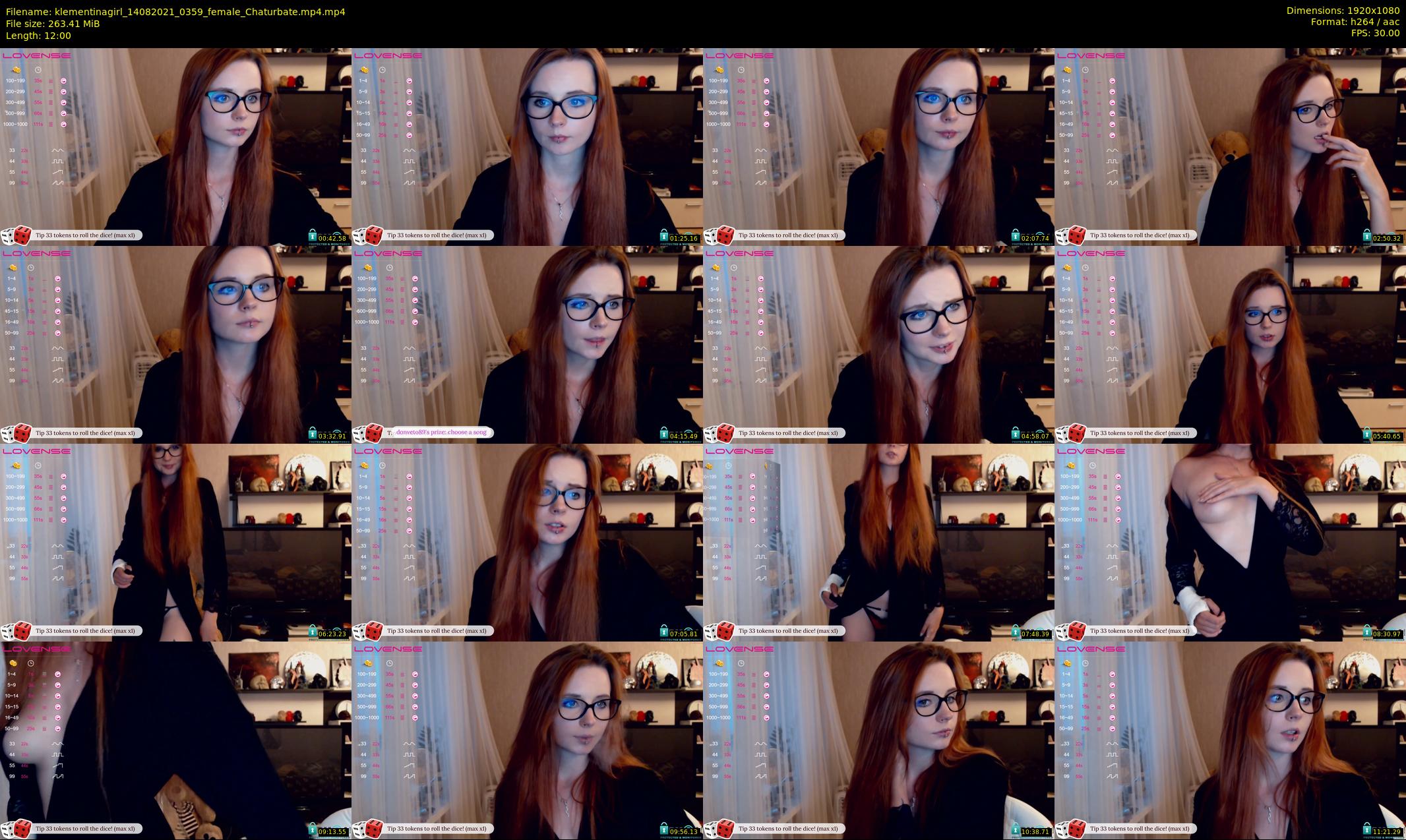 klementinagirl — 12 minute Chaturbate female cam show recording, 1080p, Aug 14, 2021